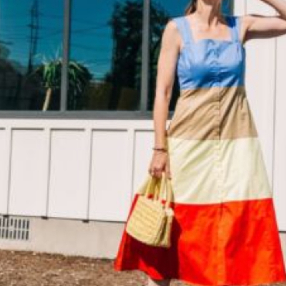 STAUD block color dress small
